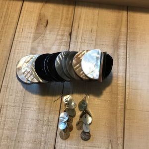 Vintage mother of pearl bracelet and earrings